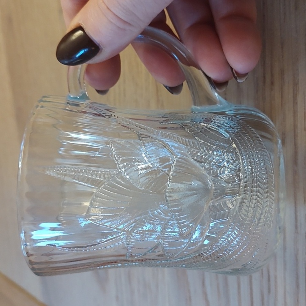 Arcoroc Canterbury Crocus Clear Glass Mugs Set Of 4 10oz EUC - Picture 6 of 14